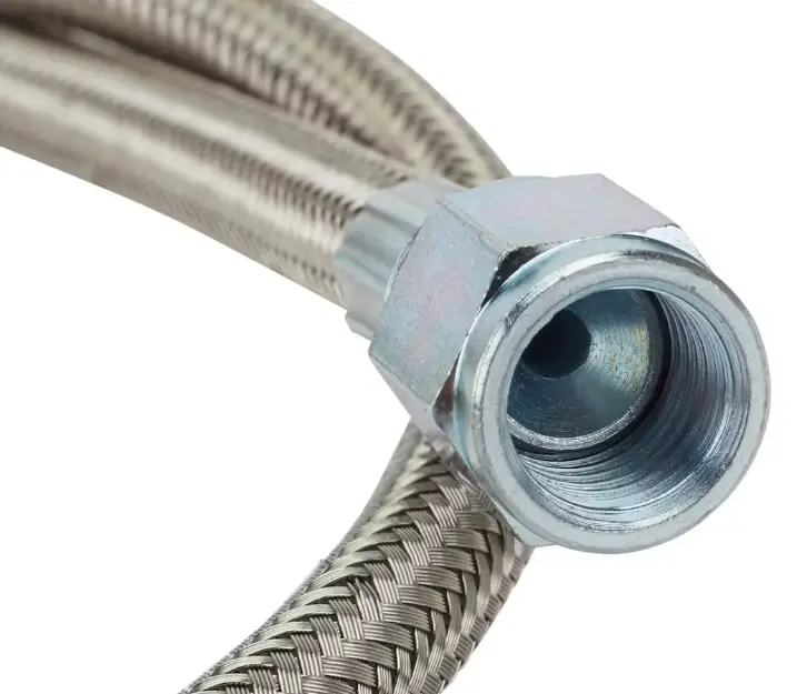 [LIN-18300-6] Brake Line, Braided Stainless Steel, Straight Ends  (-3 AN, 6")
