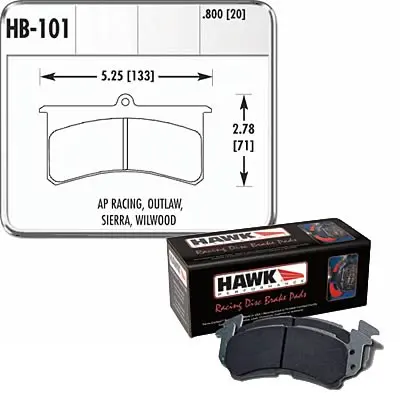 Hawk Performance Black Racing Brake Pads HB101M.800