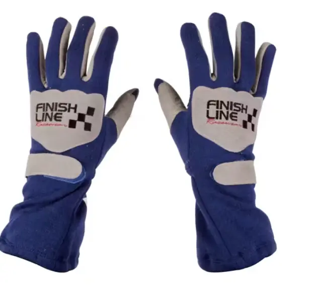 [34550-BLU-XL] FinishLine Blue Size XL Double Layer Racing Gloves, SFI 3.3/5