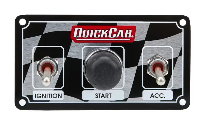 QuickCar Ignition Panel - Waterproof Micro Switch Ignition and Acc. Switch Start Button Flag