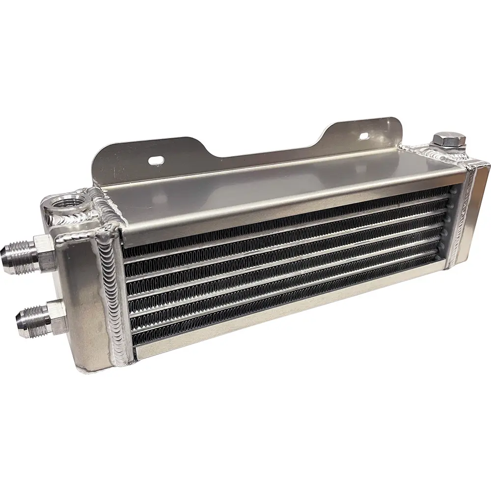 15in x 4in x 3 1/4in Double Pass Deck Mount Oil Cooler - (2) -10AN, (1) 1/2in NPT
