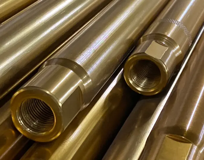 Gold Anodized Aluminum Radius Rod Tube | 1" OD x .220" Wall | 5/8-18 LH/RH Thread