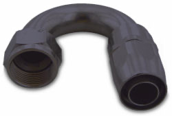 -10 180 deg. Swivel Aluminum Hose End (Black)