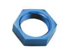 '-10 Bulkhead Nut, Blue Anodized Aluminum