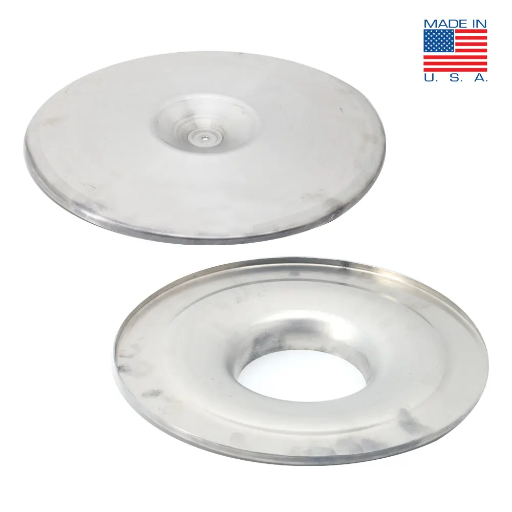 14" Spun Aluminum Flat  Air Cleaner Base with 5-1/8" neck (fits most common Holley style Carburetors)