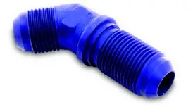 AN Fitting -10 Bulkhead 45 deg. Blue Anodized Aluminum