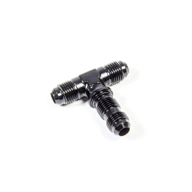 [LIN-83403B] AN Fitting -3 Bulkhead Tee, Black Anodized Aluminum