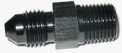 AN Fitting -3 to 1/8 Pipe Thread Straight, Black Anodized Aluminum