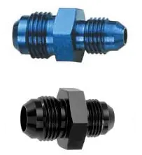 AN Fitting -4 Male to -3 Male Union, Blue Anodized Aluminum