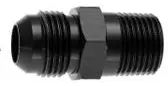 AN Fitting -6 to 1/2" Pipe Thread Straight, Black Anodized Aluminum