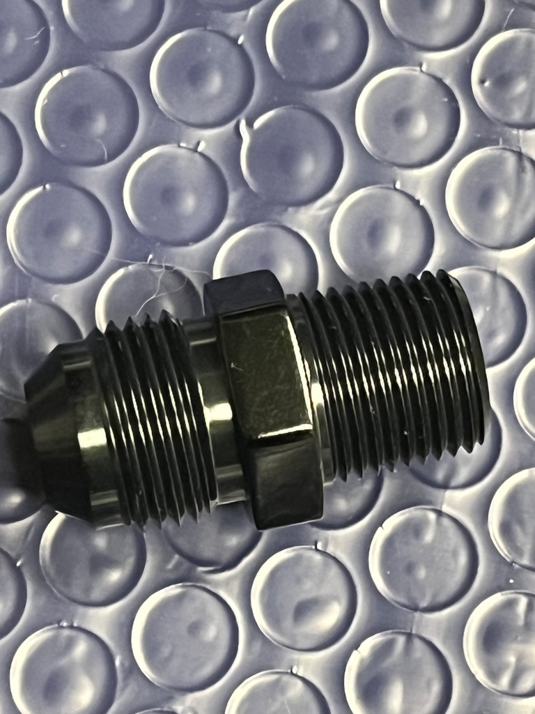 AN Fitting -8 to 3/8 Pipe Thread Straight, Black Anodized Aluminum