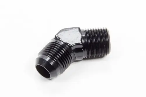 AN Fitting -8 to 3/8" Pipe Thread 45 deg., Black Anodized Aluminum