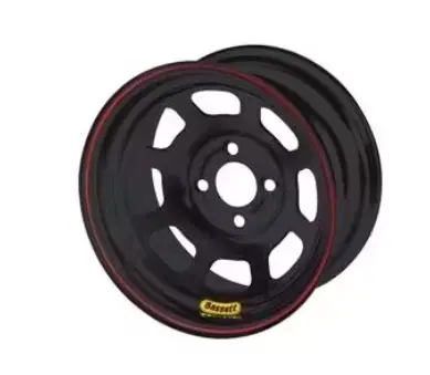 Bassett Wheel 14x7x3.625 Spun Wheel 4 on 100 Black