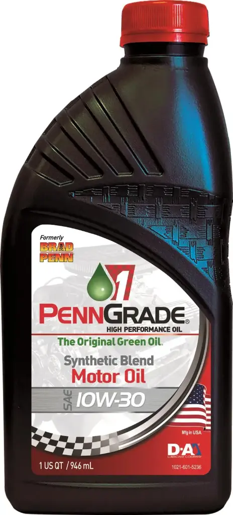 PENN GRADE 1, Synthetic Blend High Performance Oil SAE 10W-30, 1 Quart (6 Pack)