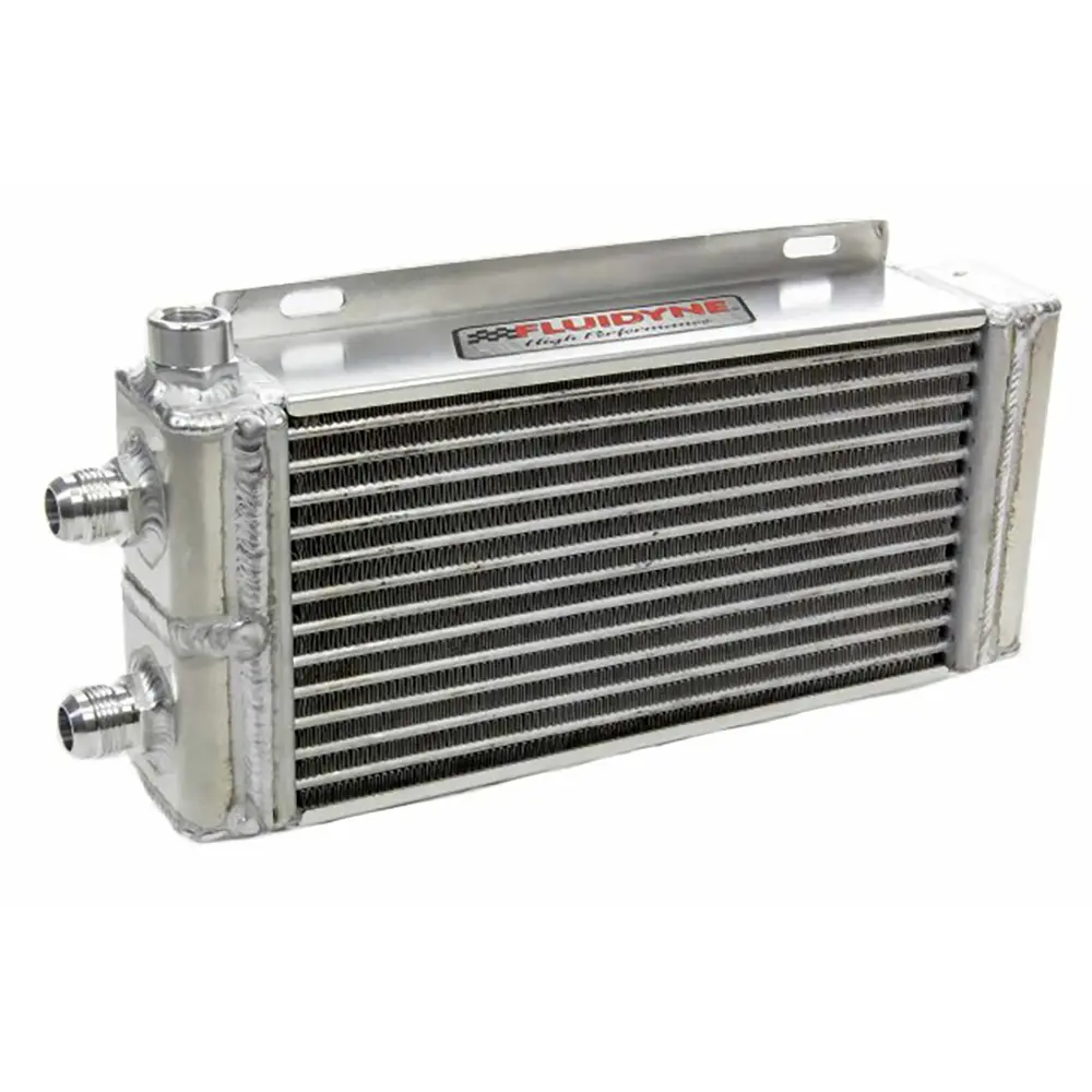 Fluidyne Oil Cooler Double Pass 14-3/4 x 6-1/4 x 2-1/2, 1 qt. capacity -12 AN - 1/2" Pipe