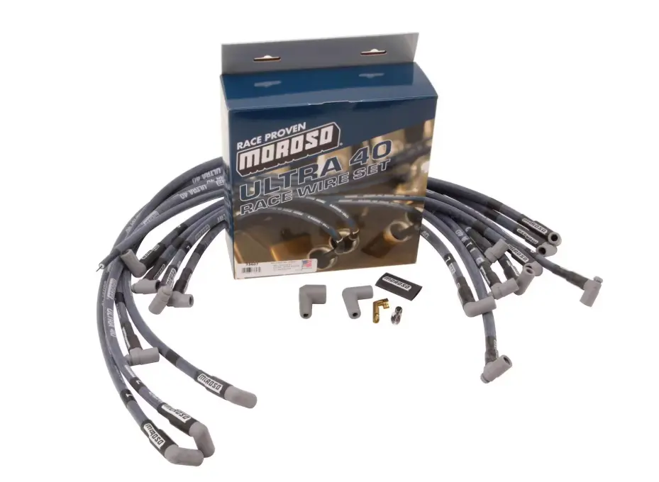Moroso Ultra 40 Spark Plug Wires Under Header HEI