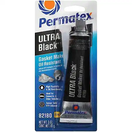 Permatex Ultra Black RTV Silicone Gasket Maker, Maximum Oil Resistance, 3 oz Tube