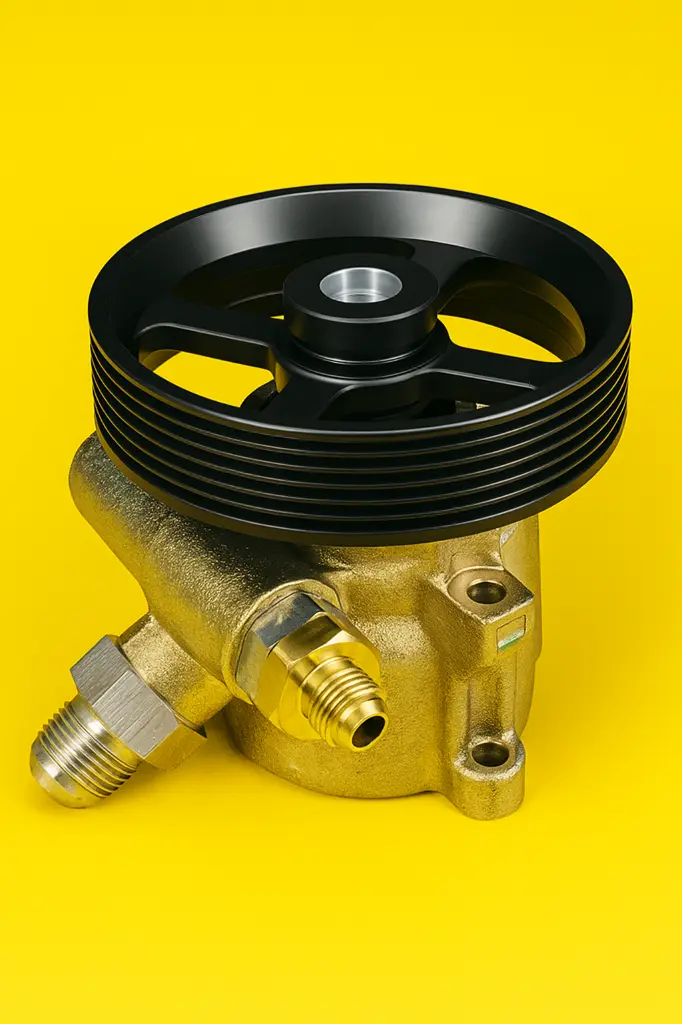 Cast Iron Power steering pump with 4.2” Aluminum serpentine pulley