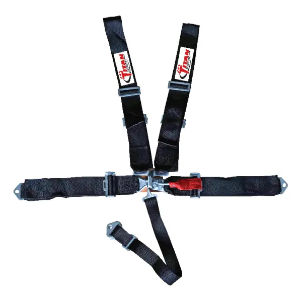 Titan 5 Point Seat Belt Harness Black, SFI 16.1