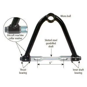 Upper Control Arm Mono Ball Bearing Shaft 8-1/2"