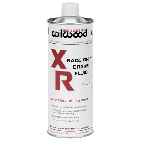 Wilwood  XR Racing ONLY Brake Fluid  has a dry boiling point of 645° F