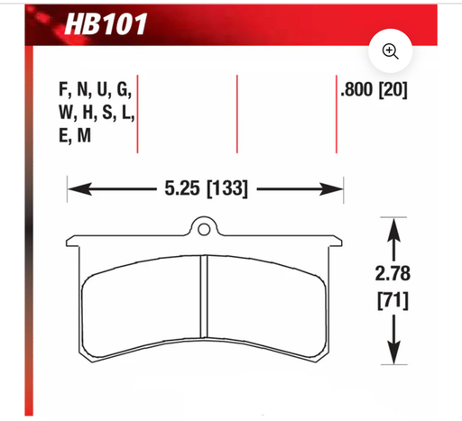 [HAW-101-HT10S] Hawk Brake Pads for Superlite Caliper HT10 Compound (Box of 4)