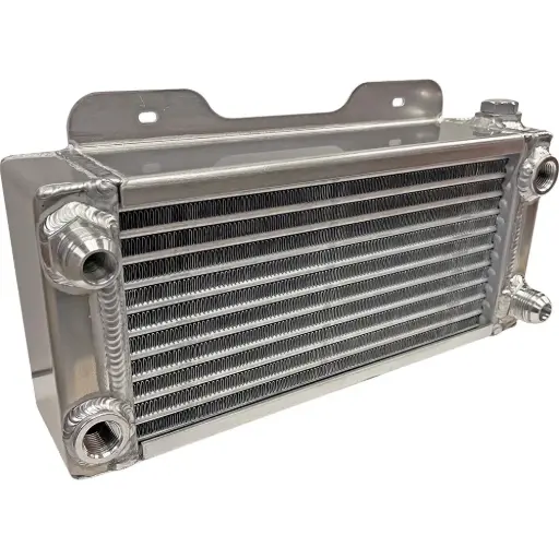 [BSC-500-30416] Oil Cooler 15in x 6.5in x 3 1/4in Double Pass Deck Mount Oil Cooler - (2) -12AN, (2) 1/2in NPT