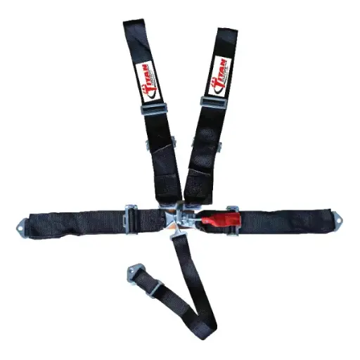 [185SB1000BLK] Titan 5 Point Seat Belt Harness Black, SFI 16.1