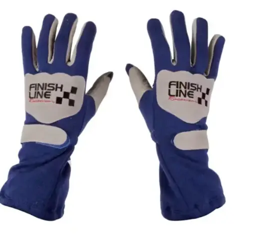[345550] [34550-BLU-XL] FinishLine Blue Size XL Double Layer Racing Gloves, SFI 3.3/5