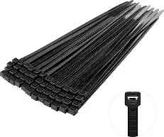 [203-045-BLK] 14" TIE WRAPS, BLACK (PK/100)