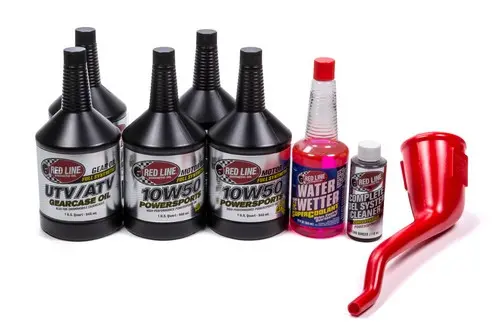[RED-90220] REDLINE OIL 90220 UTV/ATV Powerpack (3) 10 w50 Oil (2) Gearcase Oil