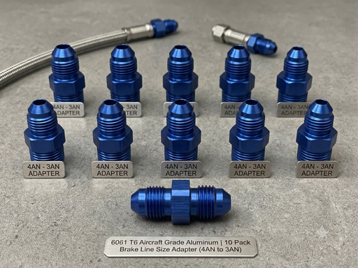 [LIN-91902-10] 10 Pack, -4AN to -3AN Male Reducers, Blue Anodize