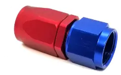 Straight AN Swivel Hose End‚ Aluminum, Black or Red/Blue, Multiple Sizes