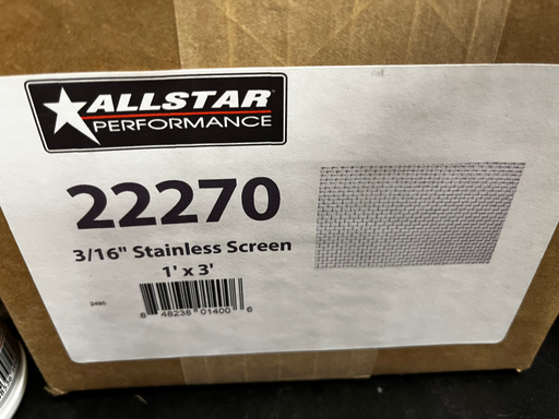 [ALL-22270] 3/16 Stainless Steel Screen 1 foot x 3 foot