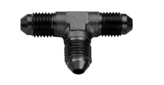 [LIN-82408B] AN Fitting -8 Male Tee, Black Anodized Aluminum