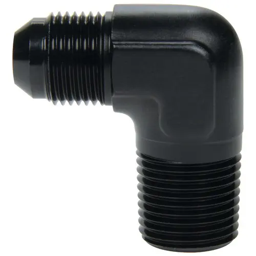 [LIN-82308B] AN Fitting -8 to 3/8" Pipe Thread 90 deg., Black Anodized Aluminum